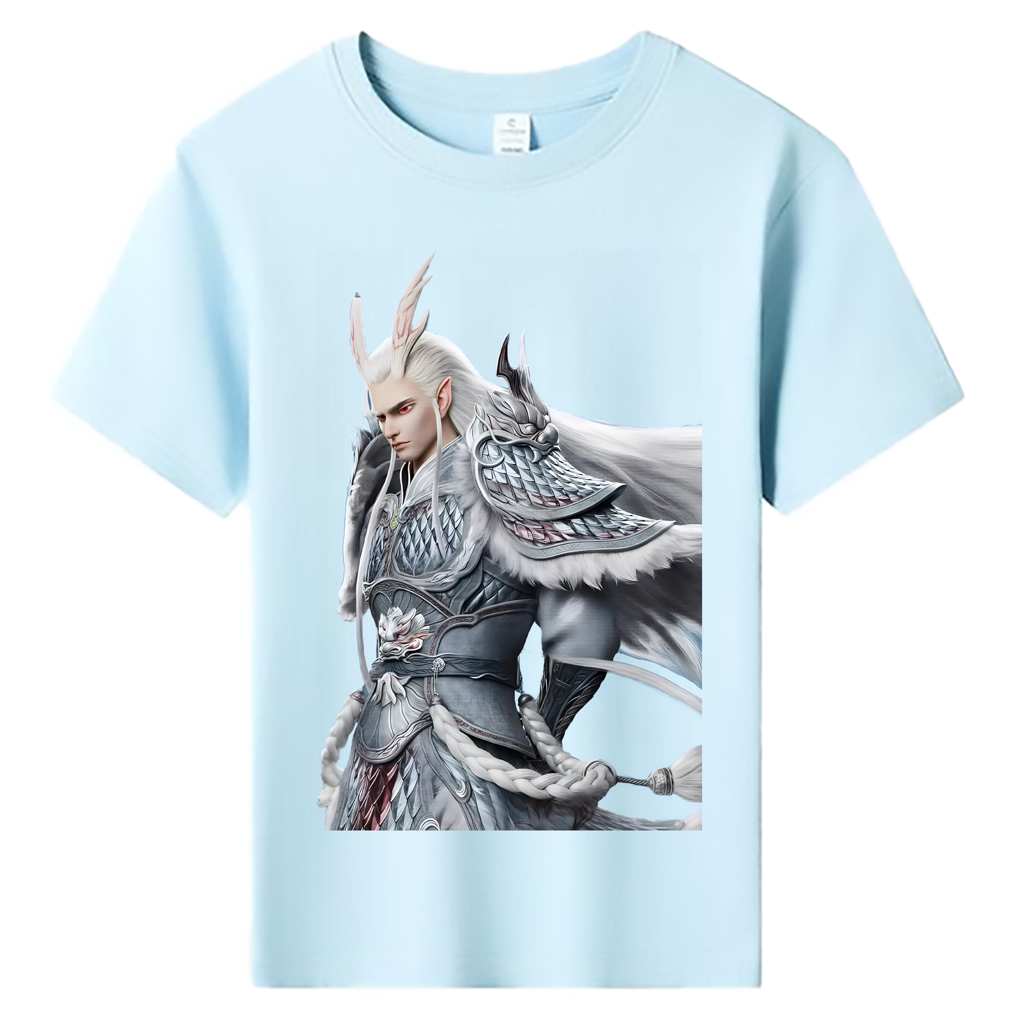 （画像用） Ne Zha 2 ナタ 魔童の大暴れ 綿100％キッズTシャツ（フロントプリント）